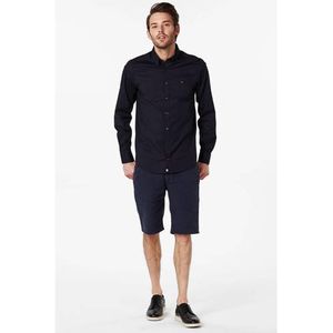Tommy Hilfiger slim fit poplin overhemd donkerblauw