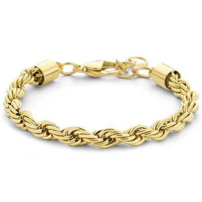 Armband Koordschakel staal goudkleurig 5,7 mm 17-20 cm