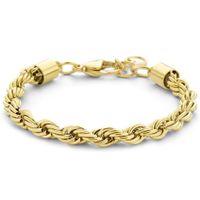 Armband Koordschakel staal goudkleurig 5,7 mm 17-20 cm