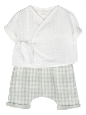 TEDDY & MINOU ensemble haut-pantalon à carreaux vichy - Blanc