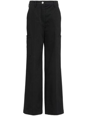 Prada pantalon droit à patch logo - Noir