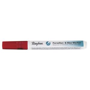 1x Rode glasstift/porseleinstift marker 1-2 mm punt hobbymateriaal   -