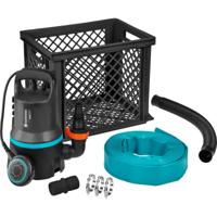 GARDENA vuilwaterpomp 9000 set dompel- en drukpompen (zwart/turquoise, 9041-20)