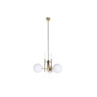 Plafondlamp DKD Home Decor 64 x 64 x 64 cm Kristal Gouden Metaal Wit 50 W