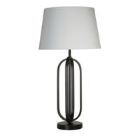 Searchlight TafellampChic zwart met witte kap - EU91101WH