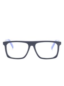 Moncler Eyewear lunettes de vue rectangulaires à logo imprimé - Bleu