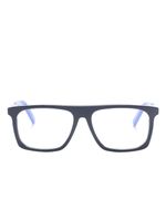 Moncler Eyewear lunettes de vue rectangulaires à logo imprimé - Bleu