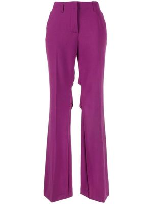 Off-White pantalon évasé à taille mi-haute - Violet