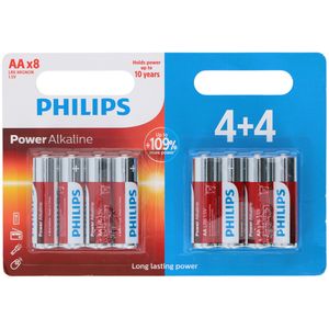 Batterijen Philips - 8x stuks - AA/Penlites - Alkaline