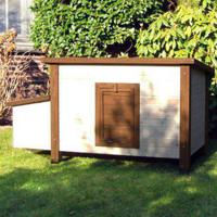 @Pet @Pet Kippenhok 136x74,5x75 cm hout wit en bruin - thumbnail