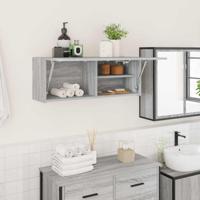 Badkamerwandkast 80x25x30 cm bewerkt hout grijs sonoma eiken