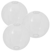 10x stuks opblaasbare strandballen Beach fun plastic wit 28 cm