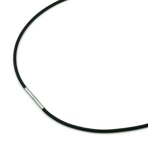 Boccia 0801-01 Ketting rubber-titanium zwart-zilverkleurig 2 mm