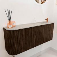 Toiletmeubel Mondiaz Joya Dlux | 101.6 cm | Meubelkleur Walnut | Faye wastafel Opalo Wasbak Rechts | 1 kraangat