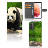 Samsung Galaxy S21 Telefoonhoesje met Pasjes Panda - thumbnail