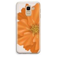 Orange Ellila flower: Samsung Galaxy J6 (2018) Transparant Hoesje