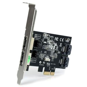 StarTech.com 2-poort PCI Express SATA 6 Gbit/s eSATA Controller Kaart 2x PCI-E SATA III Kaart 2 Intern / 2 Extern