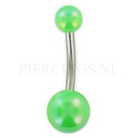 Navelpiercing acryl parelmoer groen
