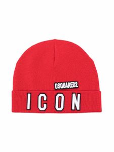 DSQUARED2 KIDS bonnet à logo brodé - Rouge