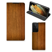 Samsung Galaxy S21 Ultra Book Wallet Case Donker Hout