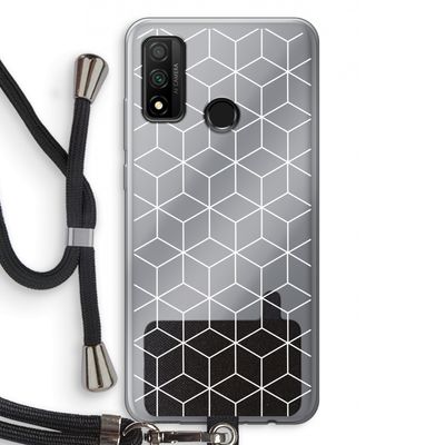 Zwart-witte kubussen: Huawei P Smart (2020) Transparant Hoesje met koord