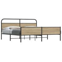 Bedframe zonder matras metaal gerookt eikenkleurig 193x203 cm