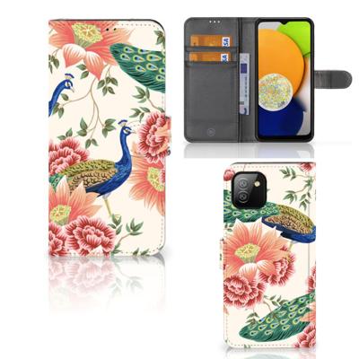 Telefoonhoesje | Met pasjeshouder | voor Samsung Galaxy A03 Pink Peacock