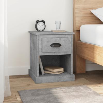 Nachtkastjes 2 st 39x39x47,5 cm bewerkt hout betongrijs