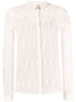 Fabiana Filippi sheer-lace button-up shirt - Tons neutres