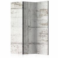Vouwscherm - Muur van beton 135x172 cm , gemonteerd geleverd (kamerscherm) dubbelzijdig geprint