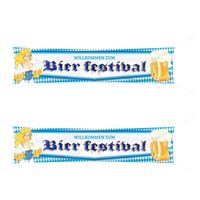 2x Beierse/Bayern print mega vlag/straatbanier met bier 40 x 180 cm feestversiering   -