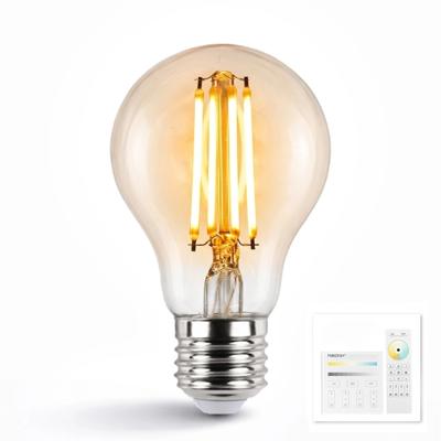 Dual white smart filament lamp van milight 7w e27 fitting - amberkleurig a60 model - met afstandsbediening Dual white smart filament lamp van milight 7w e27 fitting - amberkleurig a60 model - met afstandsbediening