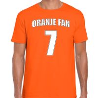 Oranje fan nummer 7 oranje t-shirt Holland / Nederland supporter EK/ WK voor heren - thumbnail