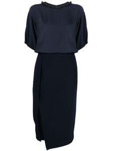 Nº21 crystal-embellished panelled midi dress - Bleu