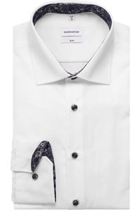 Seidensticker Slim Fit Overhemd ML6 (vanaf 68 CM) wit