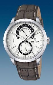 Horlogeband Festina F16573-2 Leder Grijs 23mm