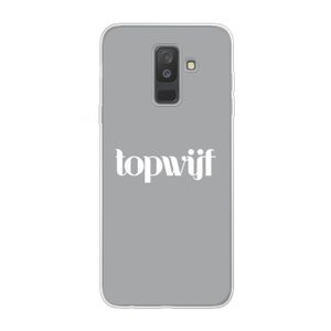 Topwijf Grijs Wit: Samsung Galaxy A6 Plus (2018) Transparant Hoesje