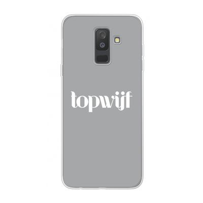 Topwijf Grijs Wit: Samsung Galaxy A6 Plus (2018) Transparant Hoesje