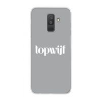 Topwijf Grijs Wit: Samsung Galaxy A6 Plus (2018) Transparant Hoesje