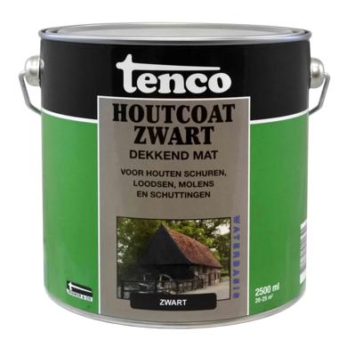Houtcoat waterbasis zwart 2,5l verf/beits - Tenco