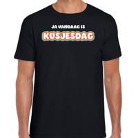 Verkleed T-shirt voor heren - kusjesdag - zwart - carnaval - foute party - thumbnail