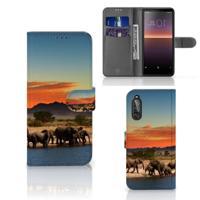 Sony Xperia 10 II | Telefoonhoesje | Met pasjeshouder | Olifanten