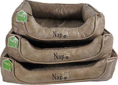 Nap'zzz divan leatherlook duo donkerbruin/bruin 80x60 cm - Gebr de boon