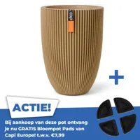 Vaas elegant groove d46h58cm beige