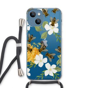No flowers without bees: iPhone 13 Transparant Hoesje met koord