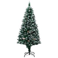 VidaXL Kunstkerstboom met dennenappels en witte sneeuw 150 cm
