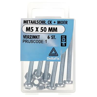 M.schroef moer ck m5x50mm 6st - Deltafix