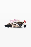 Patchwork sneakers met dierenprint - BLACK - 39