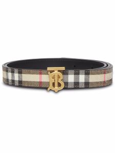 Burberry ceinture réversible en cuir à motif Vintage Check - Noir