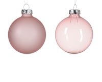 Kerstbal glas d6 cm poederroze 6st kerst - Decoris - thumbnail